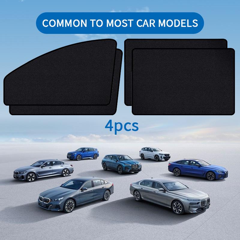 

4 шт. Летняя защита от солнца Полное затемнение Титаново-серебристая лента Магнитная автомобильная шторка Магнитный непрозрачный автомобильный солнцезащитный козырек 4pcs