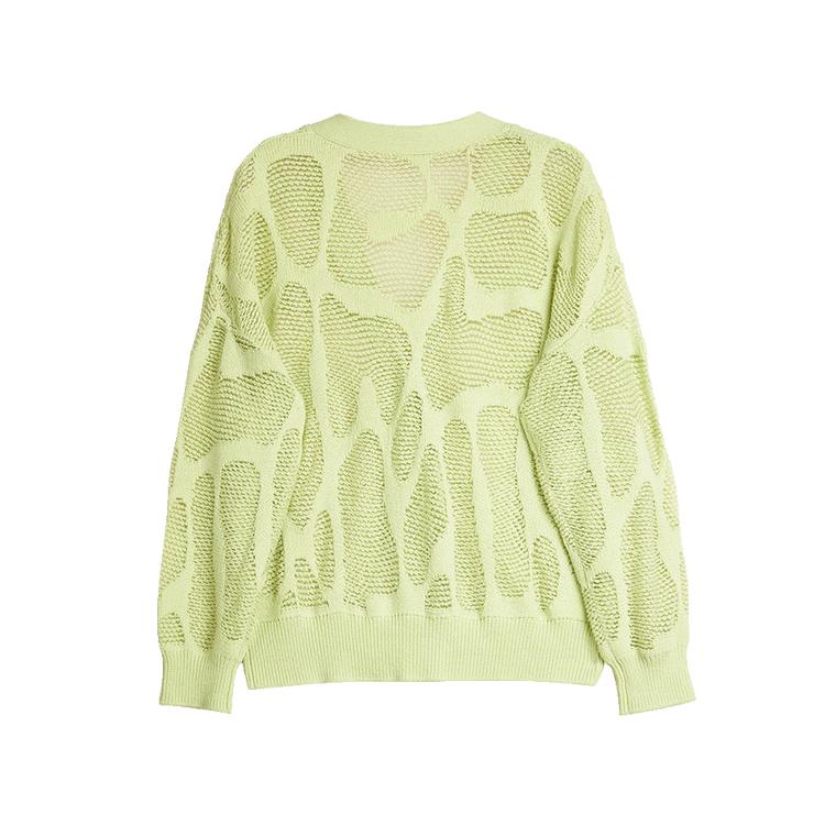 ELLE Hollow Design Cardigan Knitwear Women Tops Light-Green L8SZK165