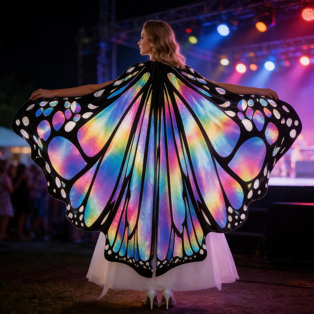 Fantasy Butterfly Cape For Women With Gradient Colors And Stage Wear