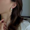 Natural freshwater pearl rose earrings s911 silver needle French retro light luxury high-end flower long earrings