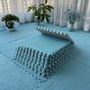 Color Blocking Design Foam Floor Tiles Plush Foam Mat Easy To Clean