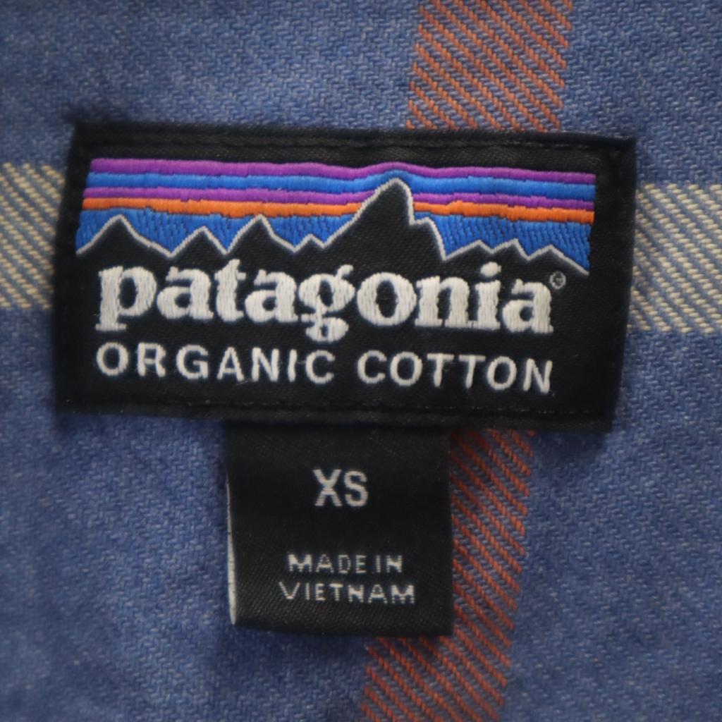 patagonia Check Pattern Long sleeve shirt XS Blue navy blue Outdoors Men's Used