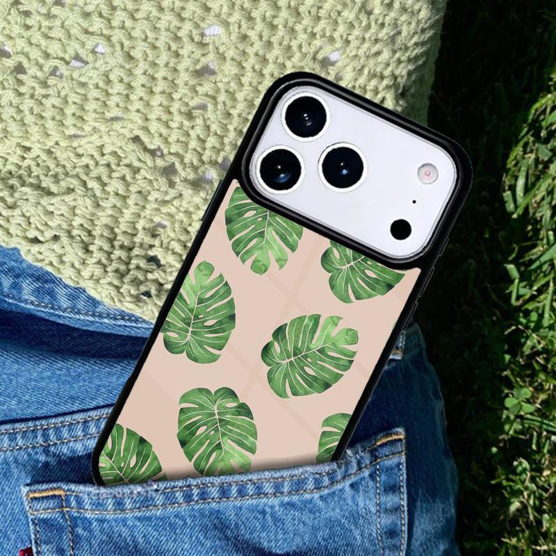 Green Monstera Leaf phone case cover Compatible with for IPhone 17air 16e 15 14 13 12 11Pro Max 17 Air