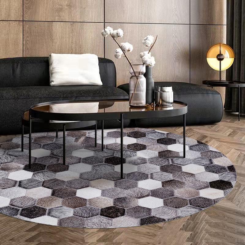 Amerikanischer Retro Runder Wohnzimmerteppich Leichte Luxus Teppiche für Schlafzimmer Heimdekoration Couchtischmatte Lounge Teppich Stuhlmatten