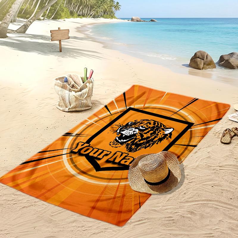 Hull FC Custom Beach Towel, Print Your Name Text Lightweight Absorbent Towel for Swimming Travel
