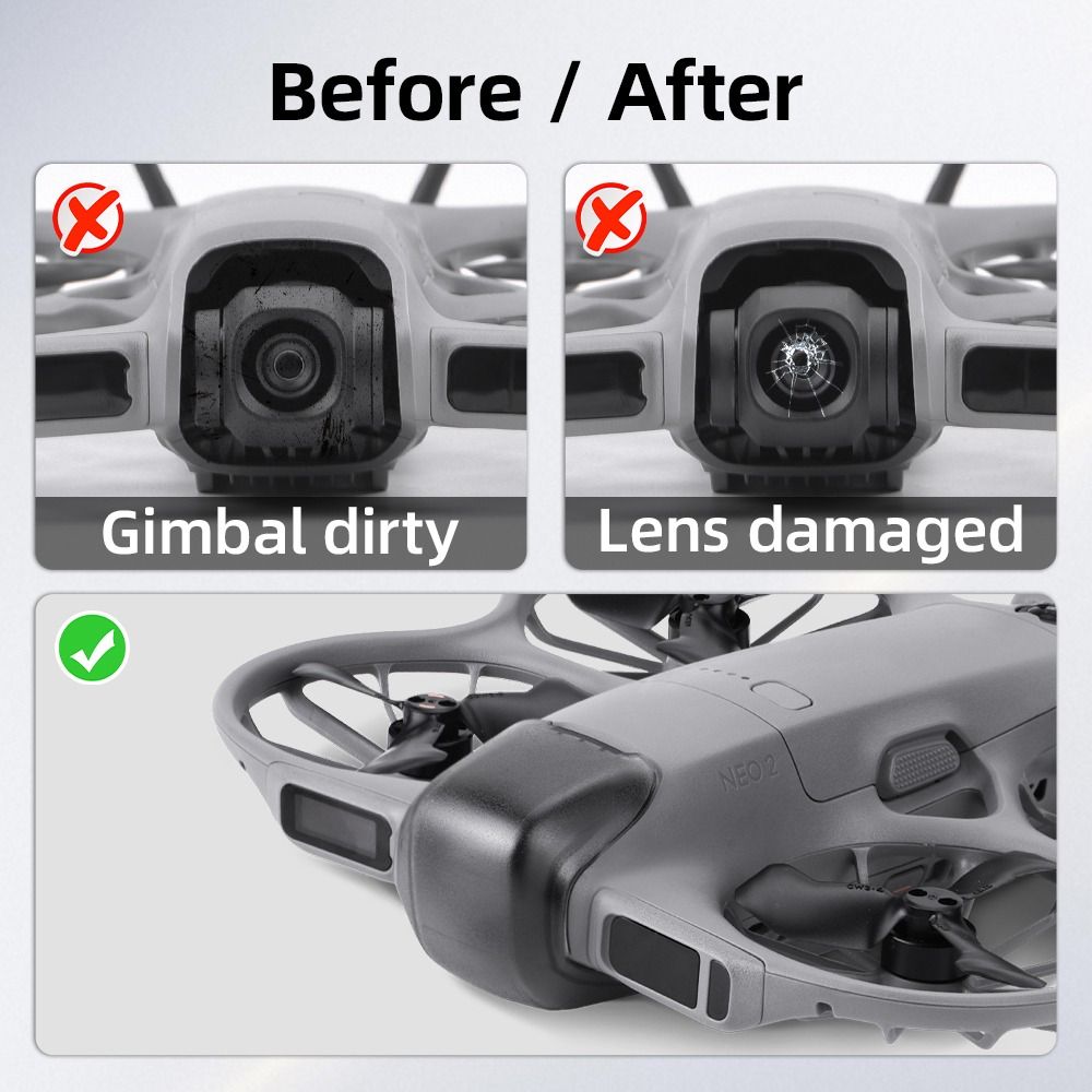 Nová protikolizní krytka objektivu gimbal kamery Prachotěsný kryt objektivu z PC Rychloupínací chránič objektivu pro příslušenství dronu DJI NEO 2