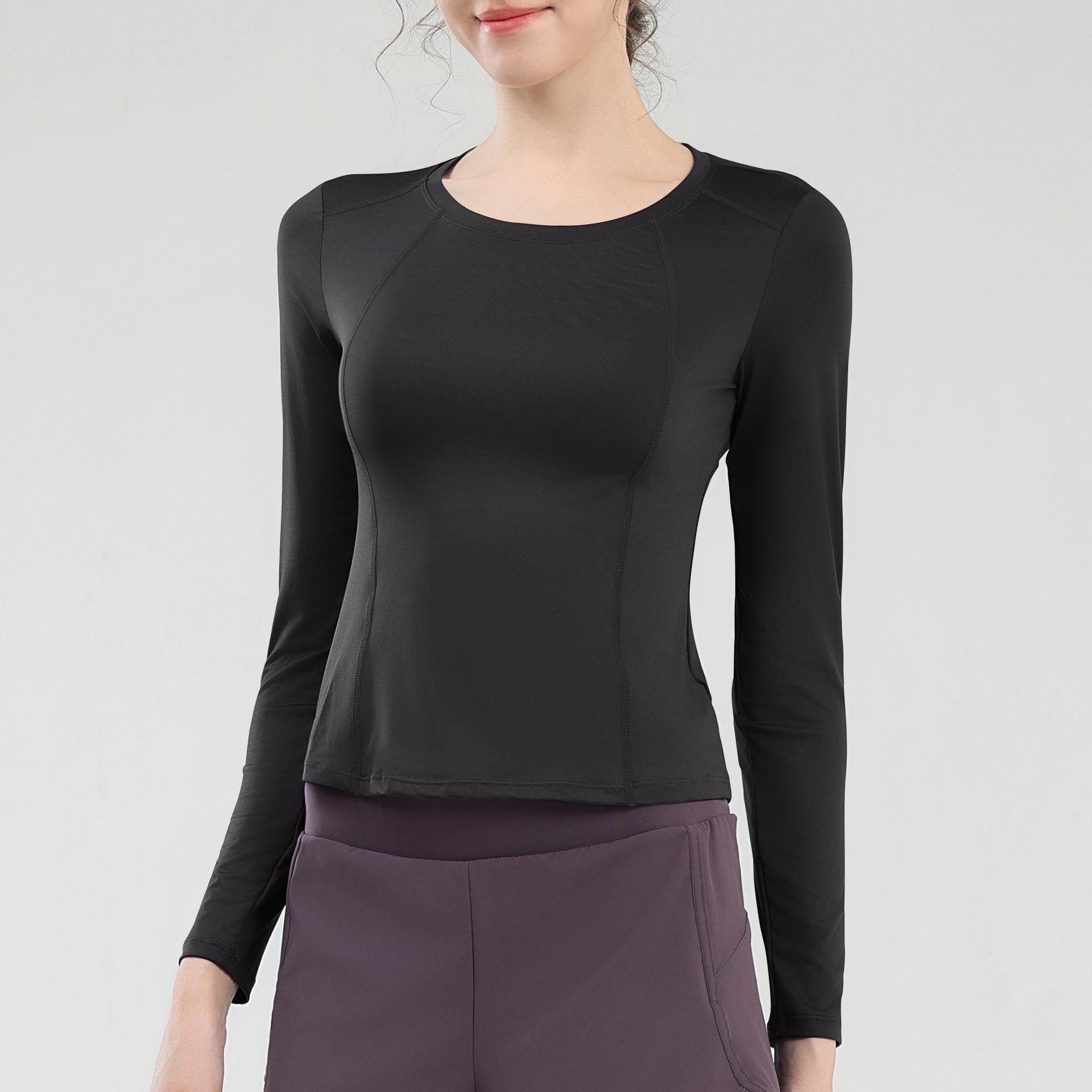 

Women s Quick-Dry Yoga Sportswear Set with Long Sleeve Top and Back Pocket for Running Large