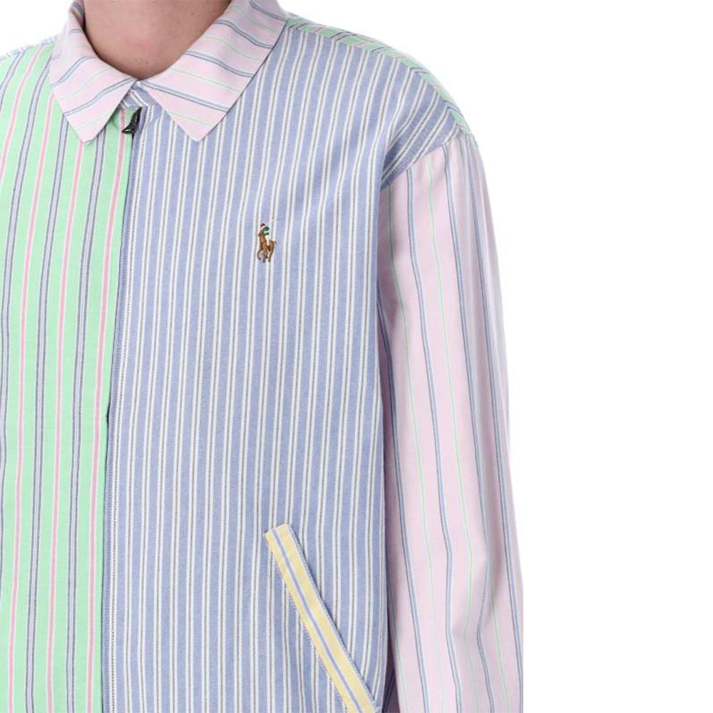 Polo Ralph Lauren Ss23 Bayport Logo Embroidered Striped Zip Jacket Men Jackets Light-Blue 710898151001
