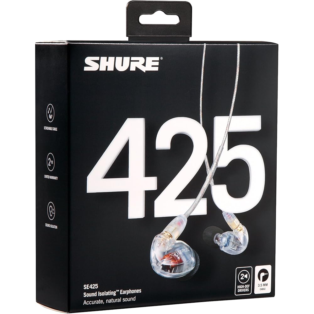 SHURE Shure Earphone Wired SE425-CL-A Clear High Sound Insulation Game Gaming Canal Type Wireless...