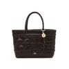 Daks Dark Brown Leather Mesh Tote Bag Dcba6e301w3
