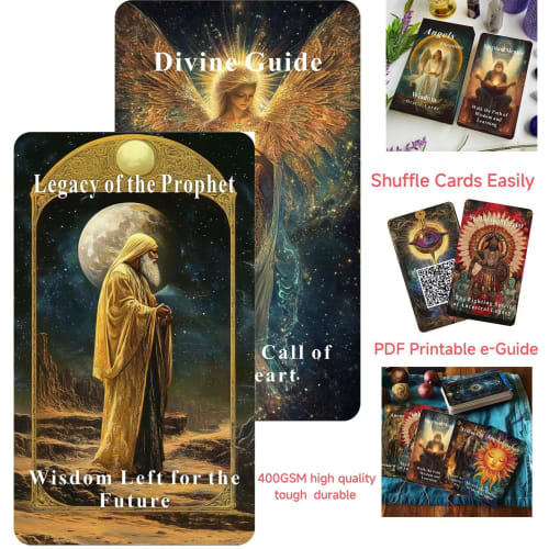 Han Yu Bowen Angels Ancestors Oracle Card Deck, Oracle Tarot Cards Spiritual Guidance Oracle Cards for Beginners, Wisdom from Angels and Ancestors, Or