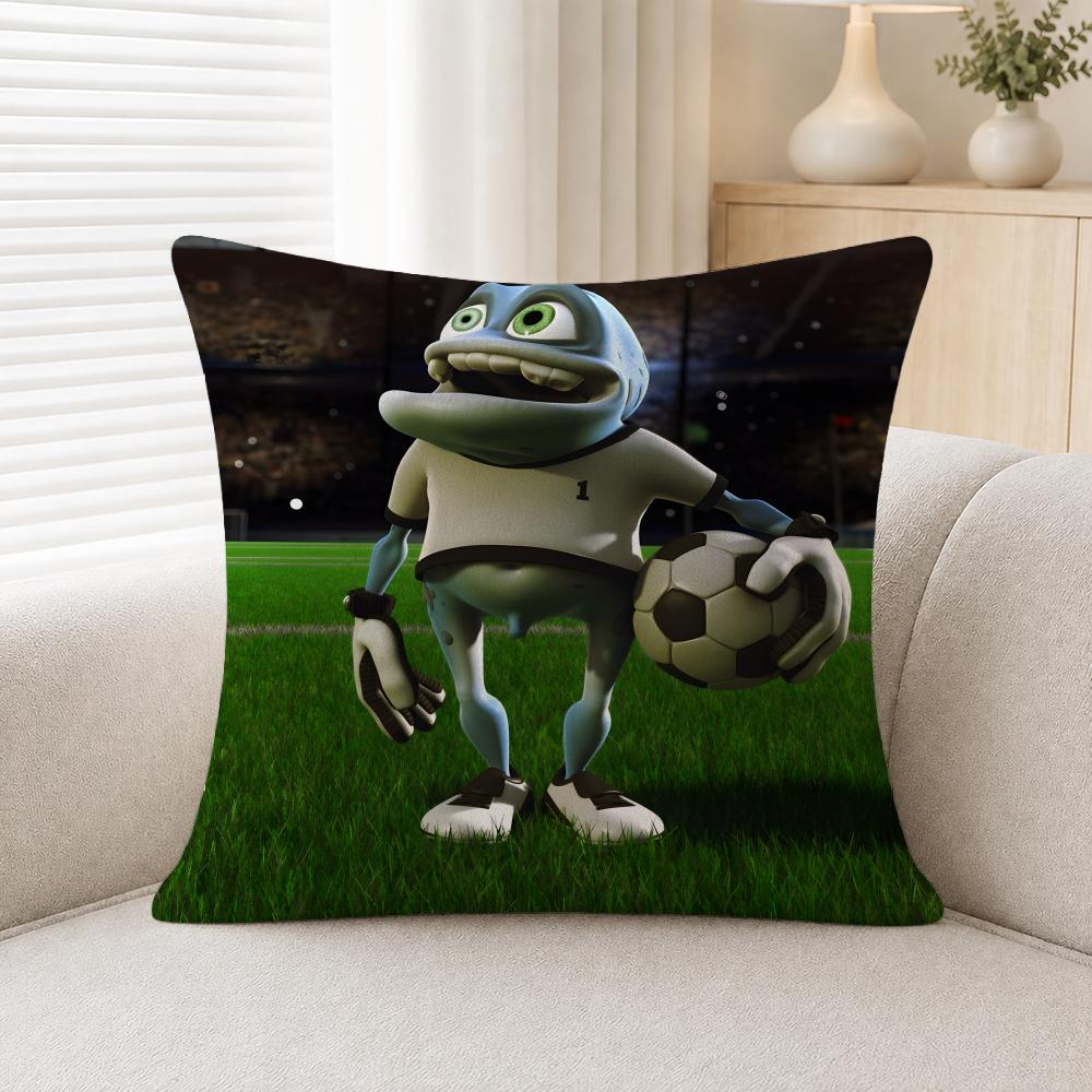 Character Crazy Frog Cushion Cover Soft Plush Cushion Covers Fluffy Throw Pillow Cases For Sofa Bedroom Home Decor