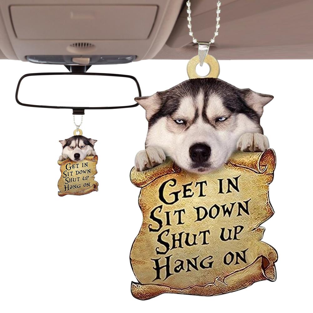 Dog Angel Ornament Angel Wing Dog Pendant 2D Acrylic Hang Ornaments For Christmas Tree Backpack Car Rearview Mirror Decor