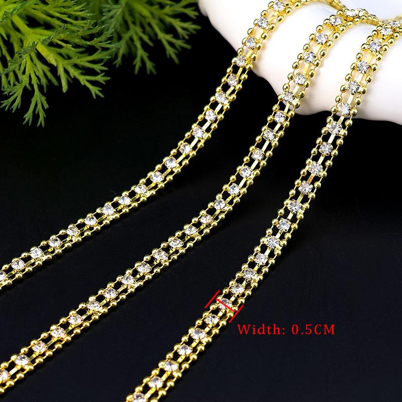 

Rhinestone Chain 10Yards Diamond Trim Fringe Crystal Bag Hat Accessories DIY Craft Decoration Gift Rhinestone Ribbon Metal Chain 10Yards золотий