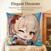 Yoimiya Cute Genshin Impact Cushion Cover Natural Linen Organic Fabric Double-Sided Printing Sofa Home Decor Gift Pillow Case