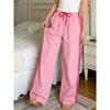 Womens High Waist Striped - Loose Fit Soft Breathable Lounge Pants