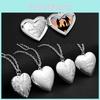 Minimalist Heart Photo Pendant Necklace For Women With Silver Plated Alloy Chain