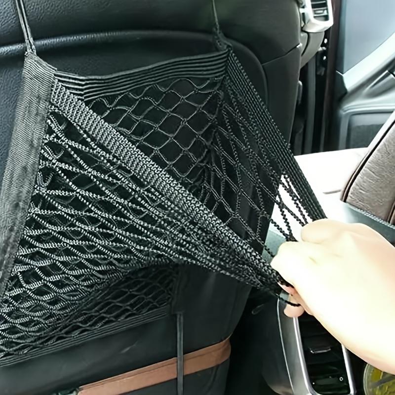 1pc Black Elastic Car for Seat Back Storage Bag, Mesh Net Organizer, Trunk and for Seat Tidy Cargo Holder, Vehicle Interior Accessories