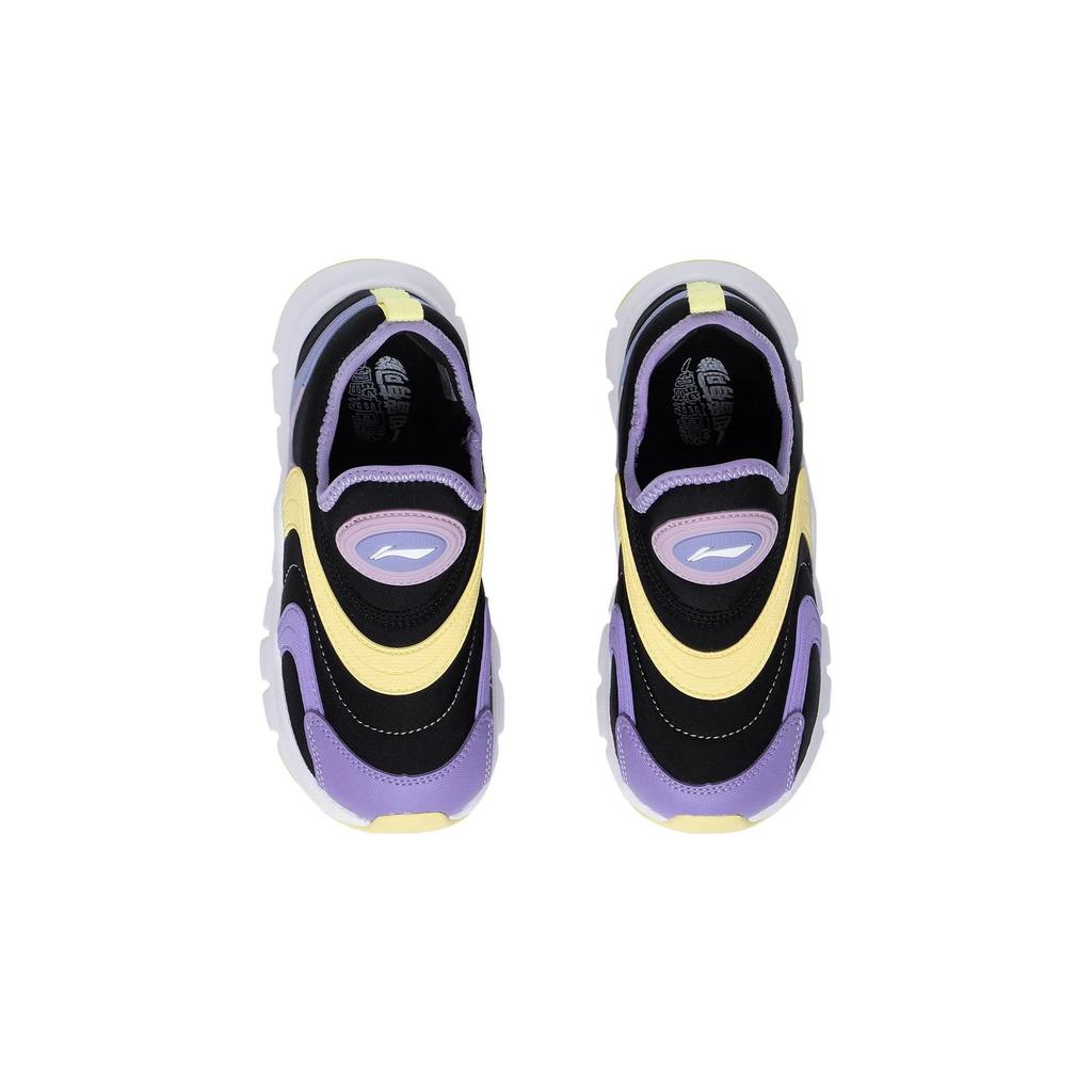 Li Ning Anti-Slip Shock Absorbing Wear-Resistant Casual Shoes Kids Shoes Black Purple White YKNT018-2
