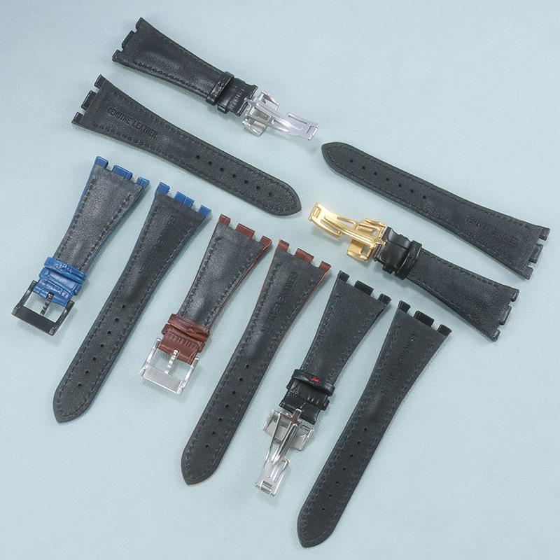 BRETA Echtes Leder Uhrenarmband für Audemars Piguet Royal Oak Offshore 15710 15703 26470 Armband für AP Faltschließe 28mm