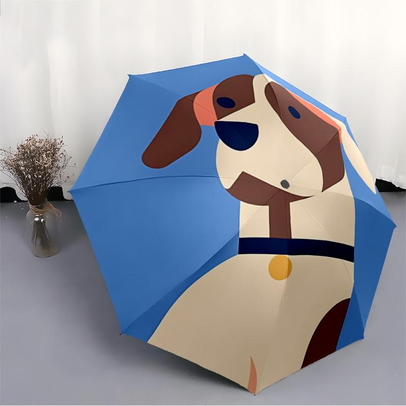 1 pièce Parapluie Automatique Ouverture/Fermeture pour Chiot Animal de Compagnie, Structure Robuste en Fer, Parapluie de Voyage Compact - Cadeau Parfait pour Femmes, Hommes, Anniversaires075