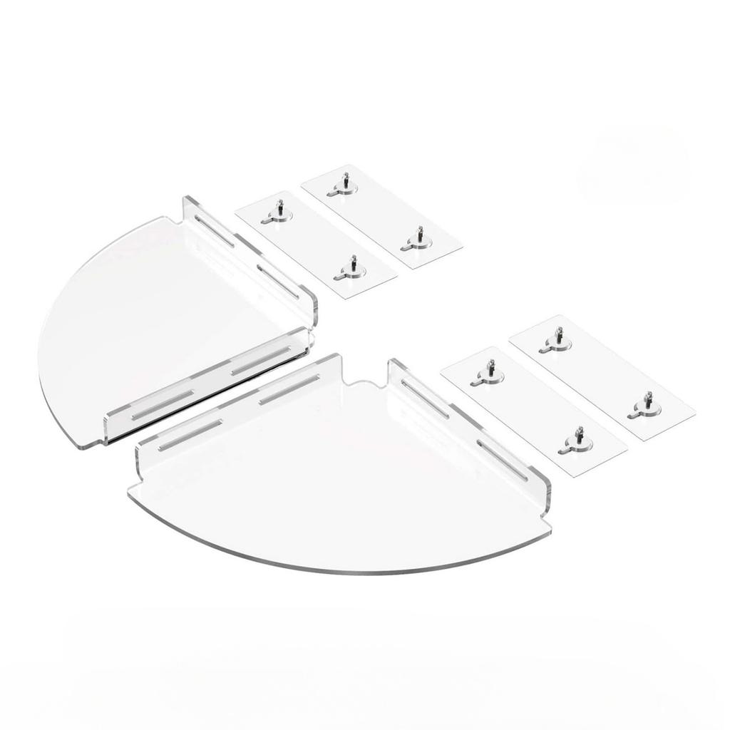 2 Stück Eck-Duschablage Acryl Klar Wandmontiert Badezimmerregal Organizer Duschaufbewahrungsregal mit Klebstoff für