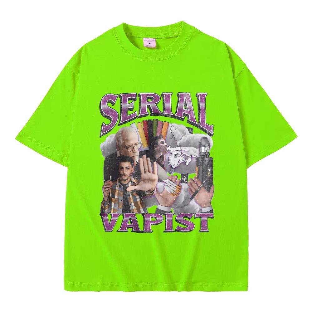 Funny Serial Vapist Graphic T Shirts Unisex Women Fashion Vintage Short Sleeve Male Casual Oversized Pure Cotton Crewneck Tshirt