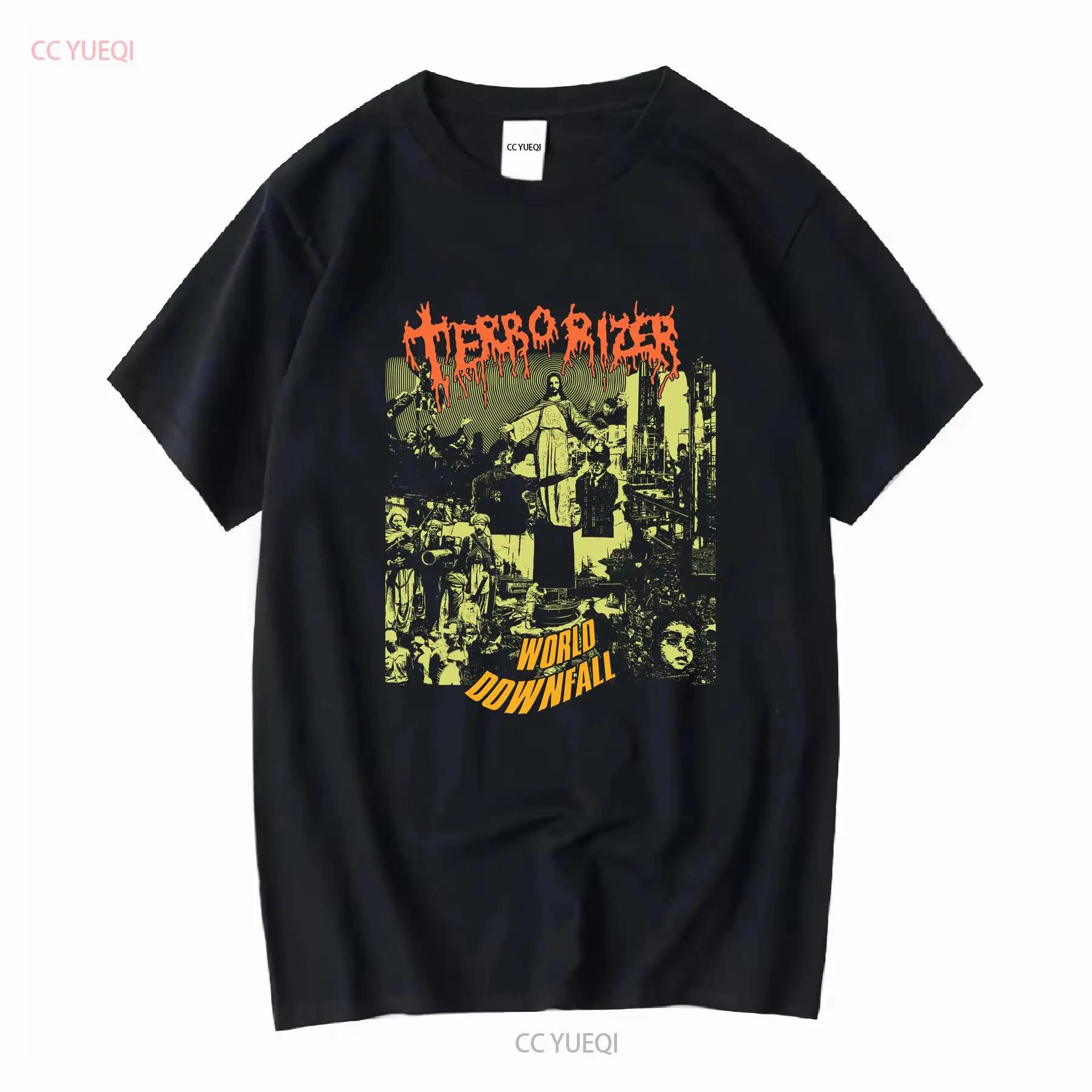 Футболка Terrorizer world downfall дэт-метал грайндкор Carcass Napalm с длинным или коротким рукавом винтажная стираная уличная одежда S разноцветный