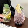 Makkelijk schoon te maken Glasen Beker Ananasreliëf Beker, 480ml Sapcentrifuge voor Koude Dranken, Frisdrank Fotogenieke Drinkbeker Water Koffie Thuisbar, Vintage Cadeau Vrouwen