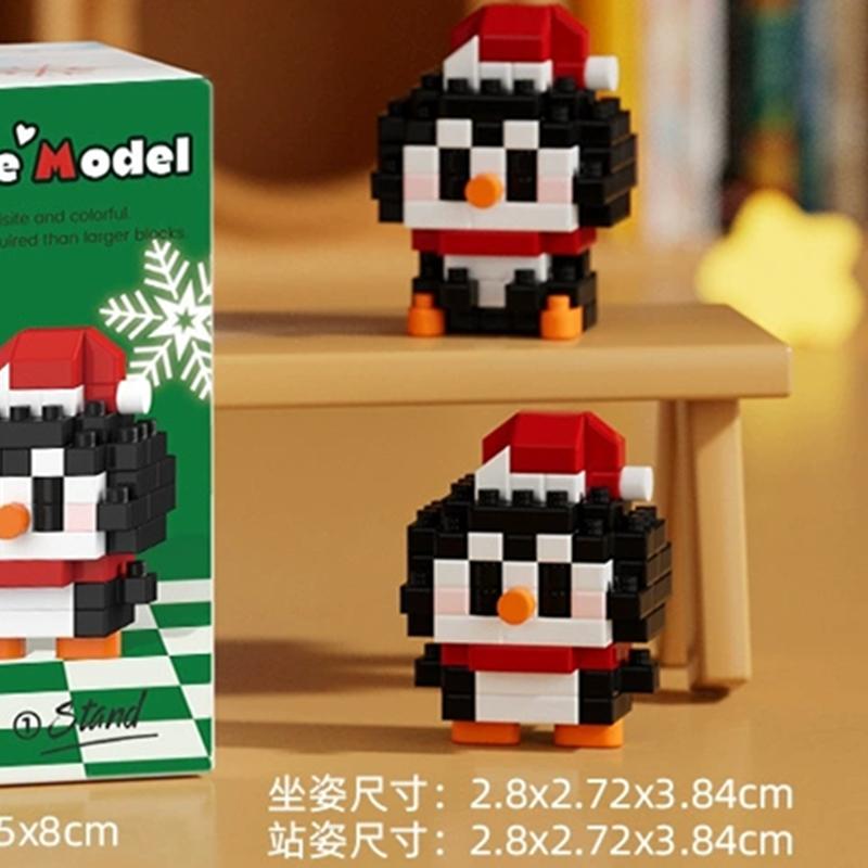 

DIY Cute Christmas Tree Elk Deer Santa Claus Apple penguin Xmas Eve Tree MINI Snow Man Building Blocks Kit Bricks Sets Toy Gift