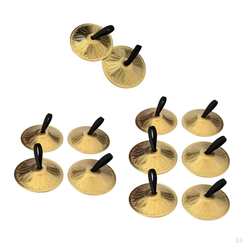 2 Finger Cymbals, Dance Instrument Accessory for Children, Metal Material, Ergonomic Design, Easy To