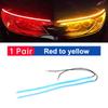 2pcs LED DRL Car Daytime Running Light Flexible Waterproof Strip Auto Headlights White Turn Signal Yellow Brake Flow Lights 12V