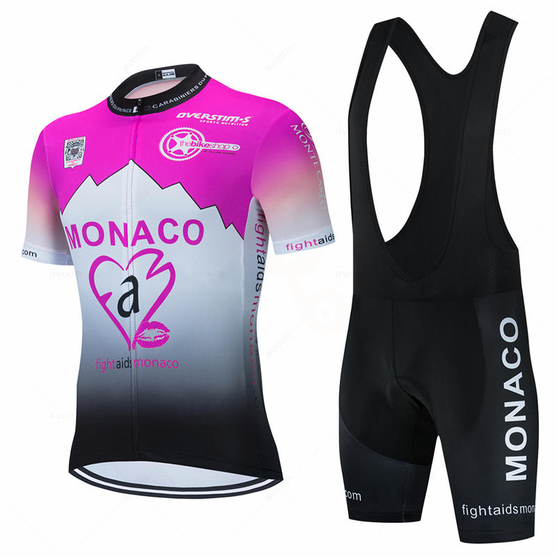 2025 Monaco Cycling Team Nueva Ropa de Ciclismo Ropa Deportiva para Bicicleta Ropa Ciclismo Hombre Verano BIcicleta Camisetas Maillot Culotte Ropa