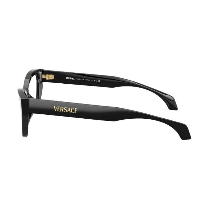 Versace Simple Fashion Acetate Cat Eye Optical Glasses Women's Black 38314409 VE3373UGB1-Black 52