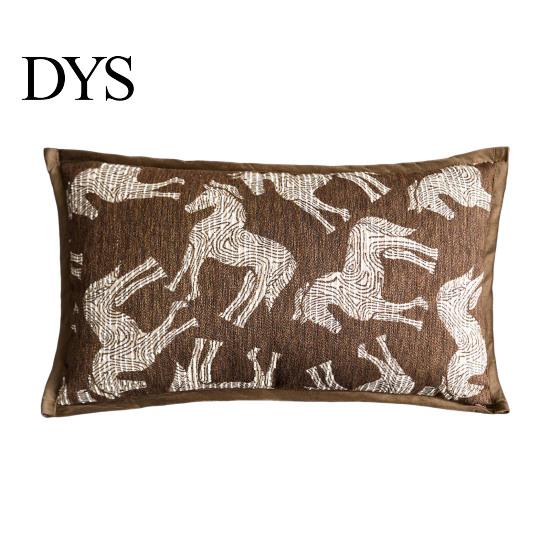 Reading Nook Cushion Cover Maillard Color Cover, Mid Century Modern Throw Pillow Striped or White Skin Friendly Bedding Accents Horse Pattern,