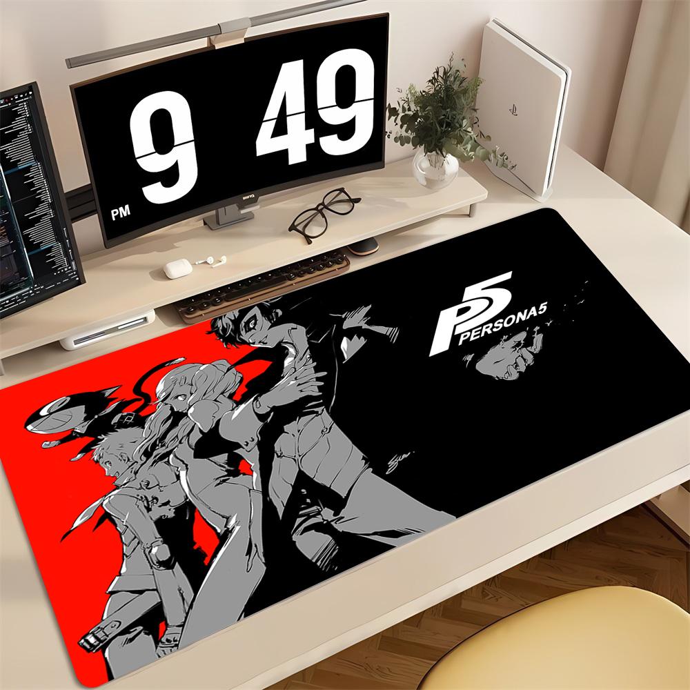 Tappetino per Mouse da Gioco Grande Tappetino per Scrivania Antiscivolo Bordi Cuciti Stampa Persona Anime Tappetino per Tastiera per Giocatore Ufficio a Casa
