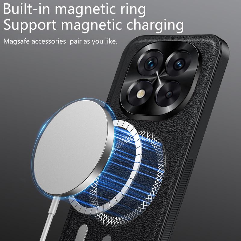 For Redmi Note 14 Pro 4G 5G Case Magnetic Elegant Leather Wear-Resistant Lens Fully Covered Non-Slip Grip Edge Cover Shell
