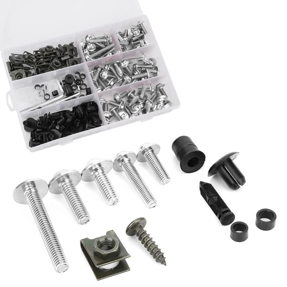 198Pcs Set Windscreen Fairing Screws M5 M6 Bolts Kit Motorcycle Accessory