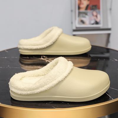 Slippers for Men Add Velvet Warm Non-Slip Soft and Comfortable Waterproof Thick Bottom Couple Women Home Shoes Wear-resistant
