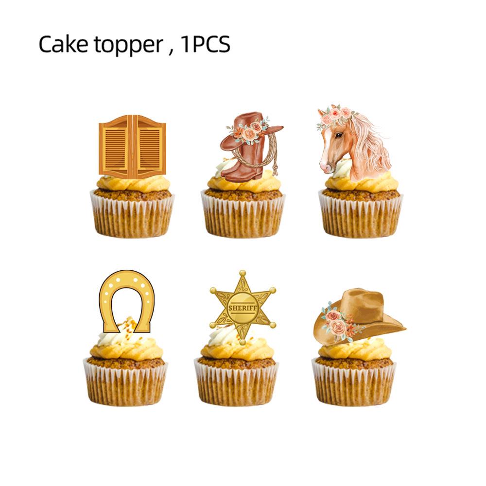 Western Cowboy Horse Racing Theme Birthday Party Decorations: Disposable Plates, Cups, Tablecloth, and Banners for Girls