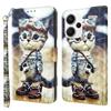 For Xiaomi Redmi Note 13 Pro+ 5G Leather Case 3D Pattern Printing Phone Cover with Hand Strap