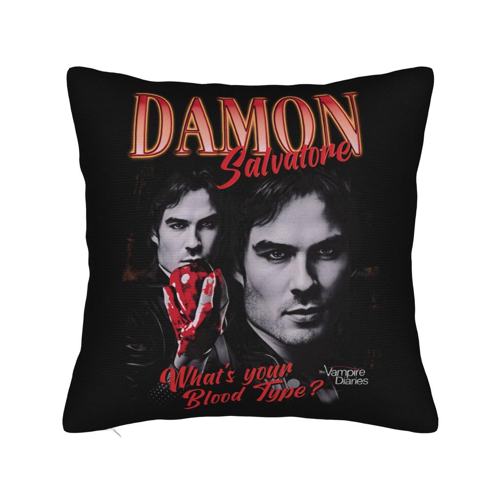 Damon Salvatore Pillowcase Polyester Cushion Cover Gift The Vampire Diaries Pillow Case Cover Home Square 45X45Cm