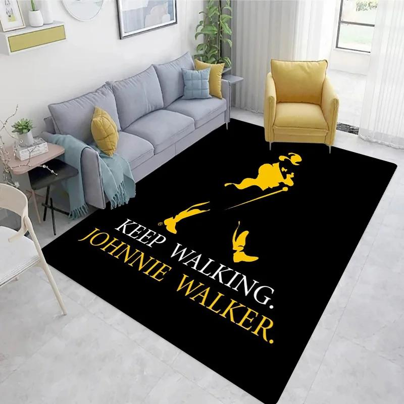 Whiskey J-Johnnie Walker Logo Carpet Floor Mat - Sofa Wine Cabinet Bathroom Decoration Area Rug Gift