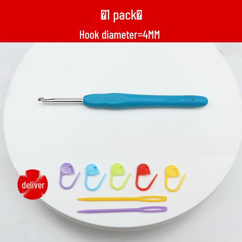 Crochet Hook Set with Soft Handle & Stainless Steel Needles for DIY Handmade Knitting