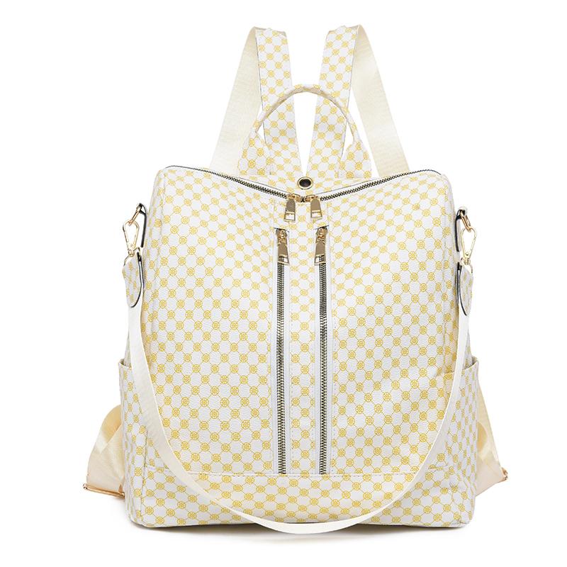 Kožený batoh Dámská cestovní taška s velkokapacitním potiskem