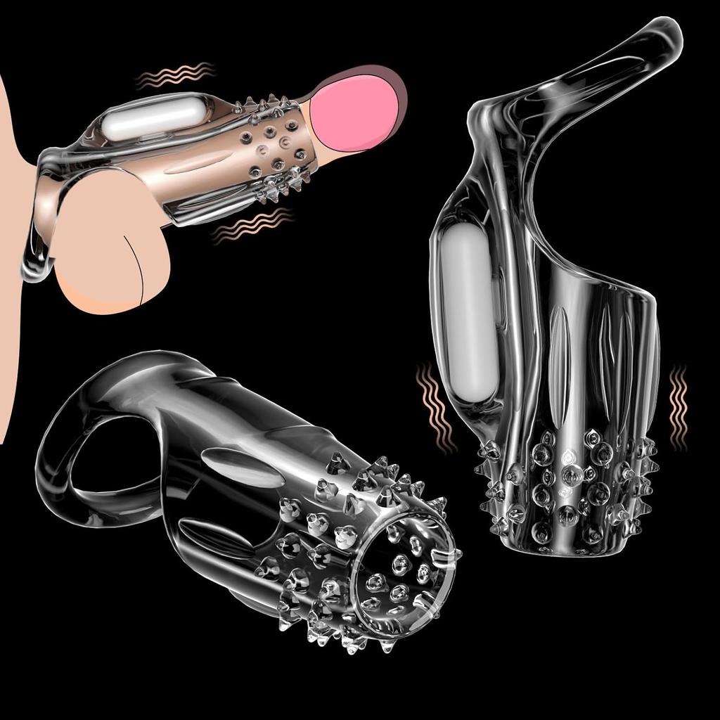 Vibrating Penis Sleeve Cock Ring Ejaculation Delay Stronger Erection Reusable Male Couples Sex Toys