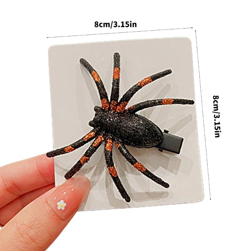 Goth Simulation Spiders Shape Hairpins Hot Girls Punk Duckbill Hair Clip Halloween Ponytail Bangs Hair Clip for Woman