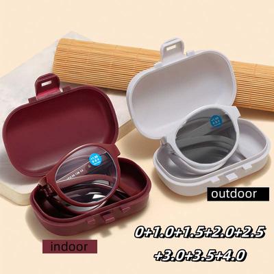 Spring Leg Folding Photosensitive Color Changing Presbyopia Glasses High-definition Dual-purpose Reading Eyewear Phoptochrmic