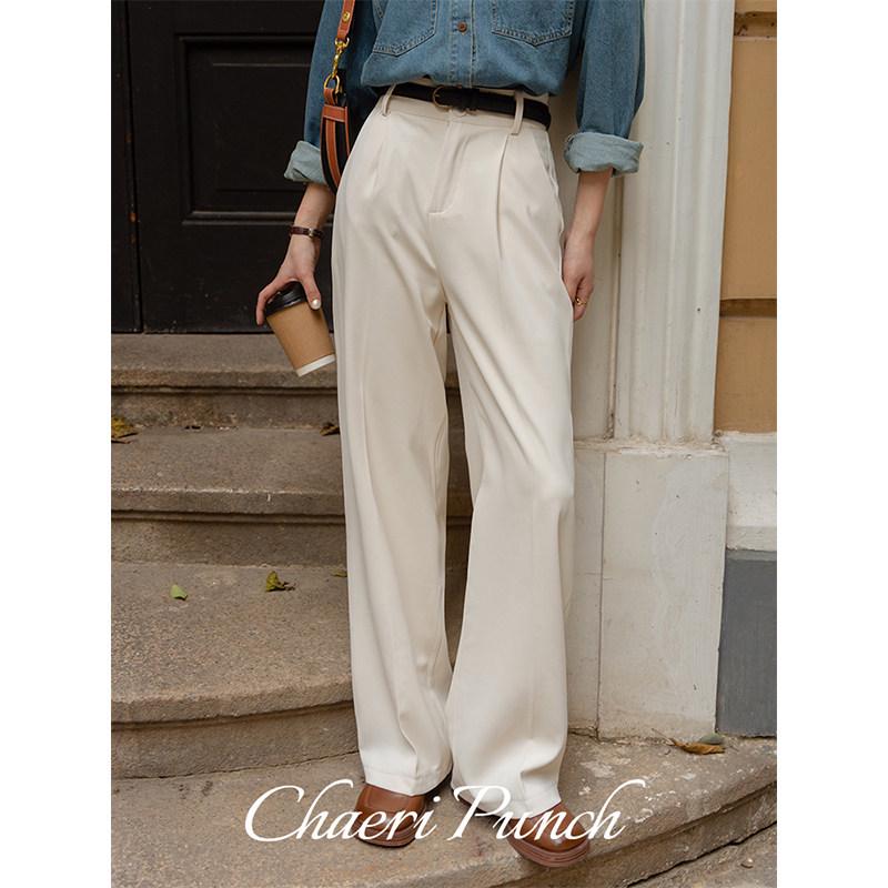 

Off-White Women s Wide-Leg Slim Fit Suit Pants for Office & Summer-Fall Wear Medium