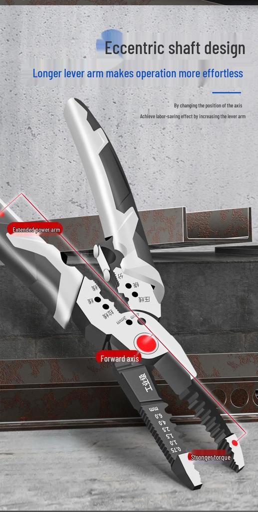 Multi-Function Electrician's Wire Stripper and Crimping Pliers